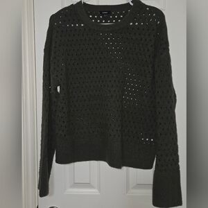 Express Dark Green Polka Dot Sweater
